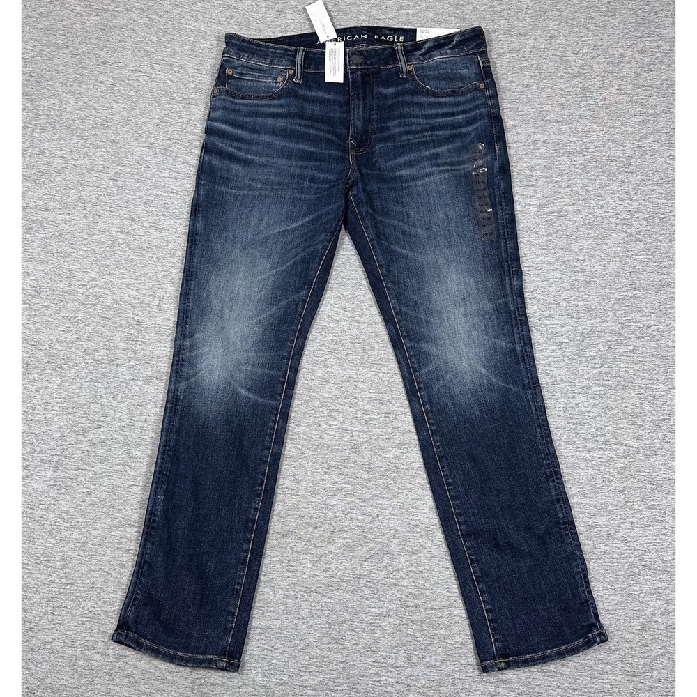 American Eagle Jeans Mens 36x32 Blue Denim Airflex Temp Tech Slim Stretch NEW